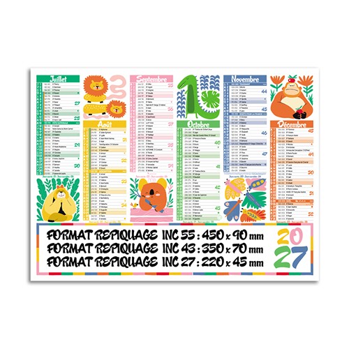 CALENDRIER BANCAIRE THEMATIQUE_DROLE DE BETES_INC 27_2027 - 2